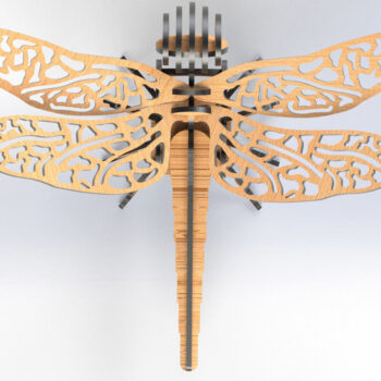 Intra απο ξύλο plywood Χρώμα wenge 3mm-4mm πάχος - Dragonfly 3D Animal για ting Δίασταση 20x20 cm INTRAFABR-51697842 - Image 5