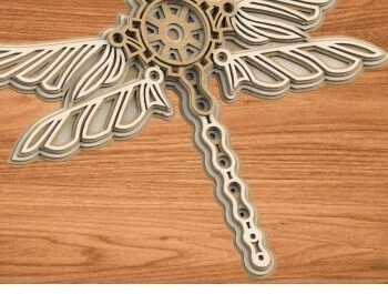 Intra απο ξύλο plywood Χρώμα wenge 3mm-4mm πάχος - Dragonfly Δίασταση 18x13 cm INTRAFABR-45487220 - Image 2