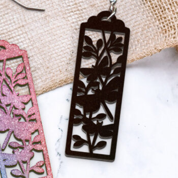 Intra απο ξύλο plywood  Χρώμα wenge 3mm-4mm πάχος - Σκουλαρίκια Dragonfly . Δίασταση 3x3 cm INTRAFABR-48841513 - Image 1