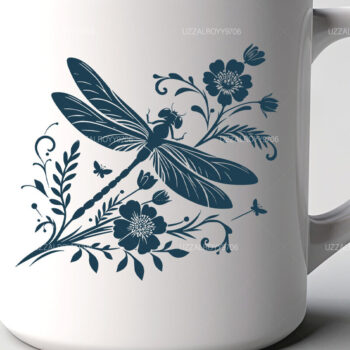 Intra απο ξύλο plywood Χρώμα wenge 3mm-4mm πάχος - Dragonfly Flowers , Dragonfly Vector Δίασταση 40x50 cm INTRAFABR-49421047 - Image 2