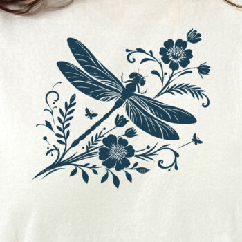 Intra απο ξύλο plywood Χρώμα wenge 3mm-4mm πάχος - Dragonfly Flowers , Dragonfly Vector Δίασταση 40x50 cm INTRAFABR-49421047 - Image 4