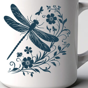 Intra απο ξύλο plywood Χρώμα wenge 3mm-4mm πάχος - Dragonfly Flowers , Dragonfly Vector Δίασταση 40x50 cm INTRAFABR-38049664 - Image 2