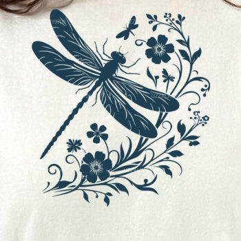 Intra απο ξύλο plywood Χρώμα wenge 3mm-4mm πάχος - Dragonfly Flowers , Dragonfly Vector Δίασταση 40x50 cm INTRAFABR-38049664 - Image 4