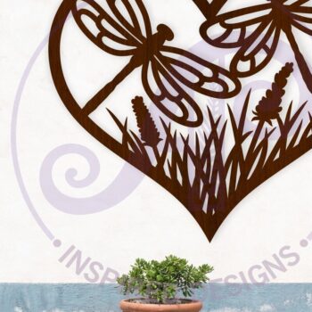 Intra απο ξύλο plywood  Χρώμα wenge 3mm-4mm πάχος - Επιτοίχια επιγραφή Dragonfly Heart, . Δίασταση 20x20 cm INTRAFABR-111112972 - Image 1