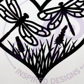 Intra απο ξύλο plywood  Χρώμα wenge 3mm-4mm πάχος - Επιτοίχια επιγραφή Dragonfly Heart, . Δίασταση 20x20 cm INTRAFABR-111112972 - Image 2