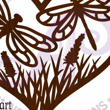 Intra απο ξύλο plywood  Χρώμα wenge 3mm-4mm πάχος - Επιτοίχια επιγραφή Dragonfly Heart, . Δίασταση 20x20 cm INTRAFABR-111112972 - Image 4