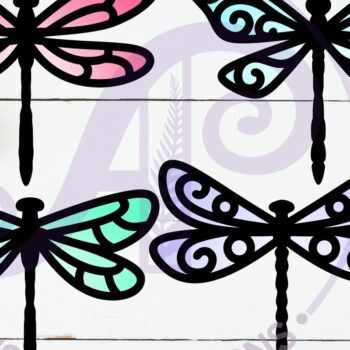 Intra απο ξύλο plywood Χρώμα wenge 3mm-4mm πάχος - Dragonfly δύο επιπέδων κοπής με λέιζερ Δίασταση 30x20 cm INTRAFABR-111199781 - Image 2