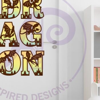 Intra απο ξύλο plywood  Χρώμα wenge 3mm-4mm πάχος - Σετ αλφάβητου Dragons. Γράμματα 2 επιπέδων 53 Δίασταση 30x20 cm INTRAFABR-38049652 - Image 3