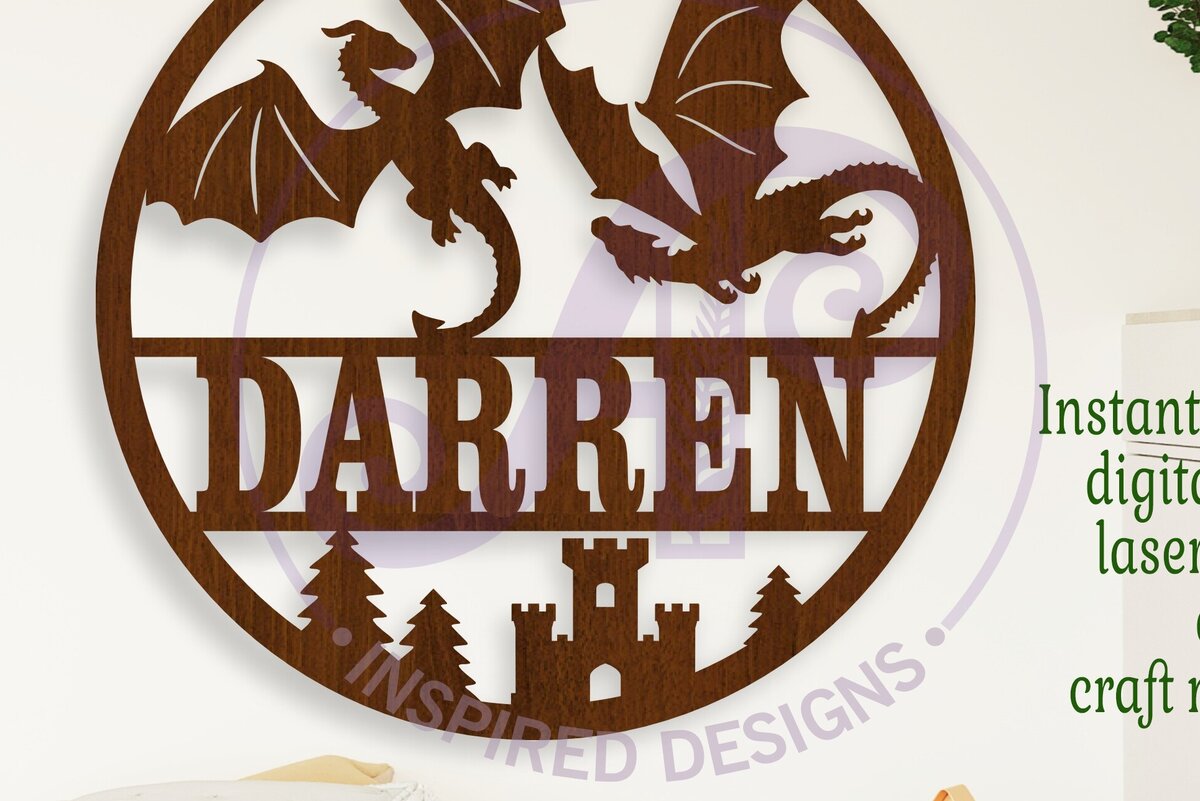 Intra απο ξύλο plywood  Χρώμα wenge 3mm-4mm πάχος - Dragons Name Wall Art Sign, Δίασταση 40x50 cm INTRAFABR-102528278