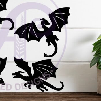 Intra απο ξύλο plywood Χρώμα wenge 3mm-4mm πάχος - Dragons Silhouette Shape 1 Δίασταση 30x20 cm INTRAFABR-102528294 - Image 2