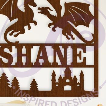 Intra απο ξύλο plywood Χρώμα wenge 3mm-4mm πάχος - Dragons Square Name Wall Art , Δίασταση 40x50 cm INTRAFABR-102528340 - Image 1