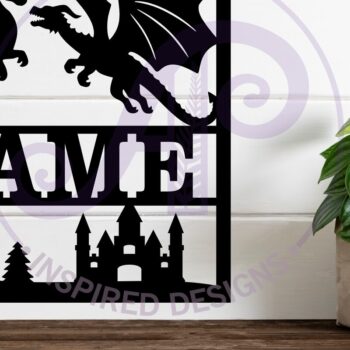 Intra απο ξύλο plywood Χρώμα wenge 3mm-4mm πάχος - Dragons Square Name Wall Art , Δίασταση 40x50 cm INTRAFABR-102528340 - Image 2