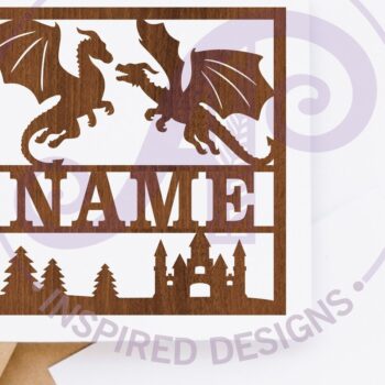 Intra απο ξύλο plywood Χρώμα wenge 3mm-4mm πάχος - Dragons Square Name Wall Art , Δίασταση 40x50 cm INTRAFABR-102528340 - Image 3