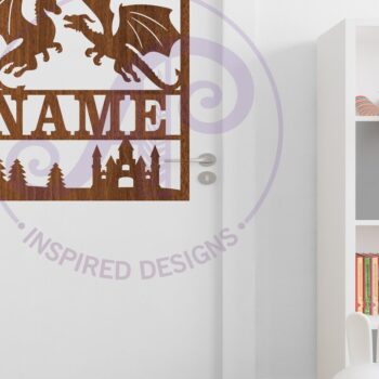 Intra απο ξύλο plywood Χρώμα wenge 3mm-4mm πάχος - Dragons Square Name Wall Art , Δίασταση 40x50 cm INTRAFABR-102528340 - Image 4