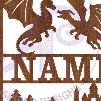 Intra απο ξύλο plywood Χρώμα wenge 3mm-4mm πάχος - Dragons Square Name Wall Art , Δίασταση 40x50 cm INTRAFABR-102528340 - Image 5