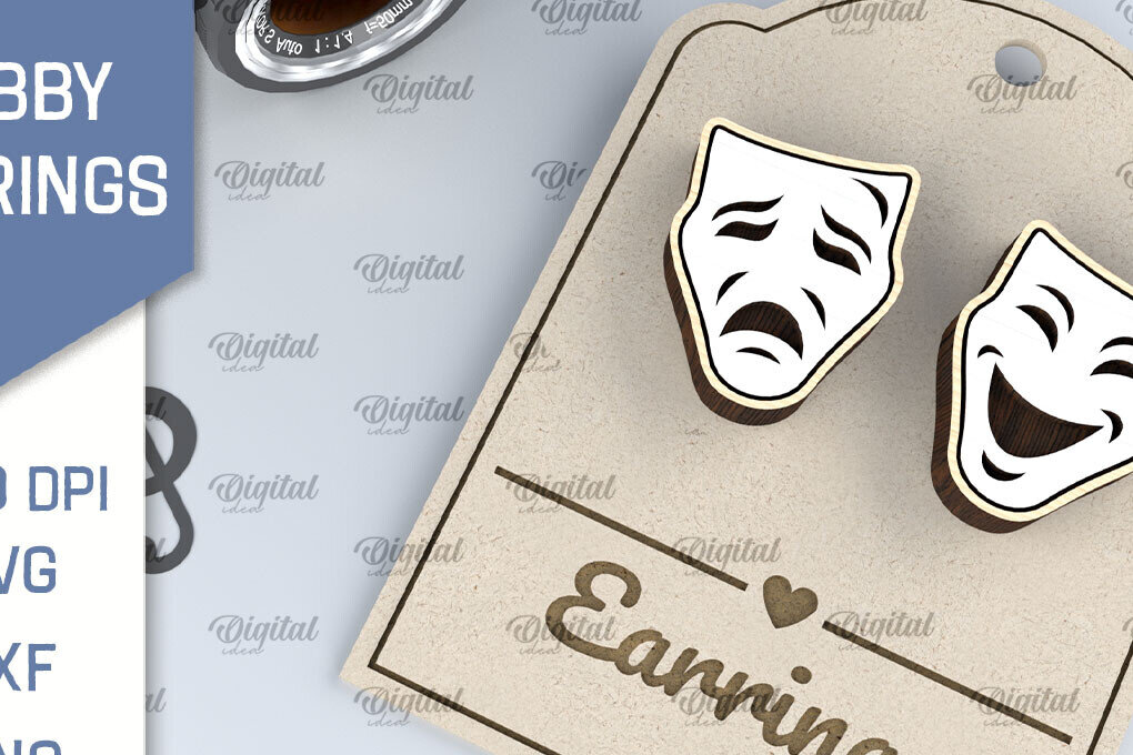 Intra απο ξύλο plywood  Χρώμα wenge 3mm-4mm πάχος - Δράμα Σκουλαρίκια Design Δίασταση 3x3 cm INTRAFABR-102528377