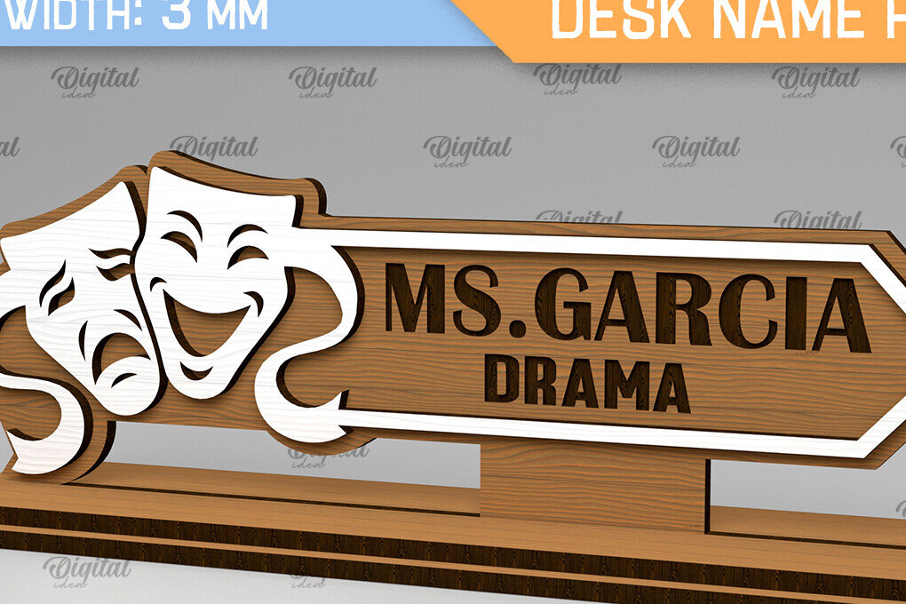 Intra απο ξύλο plywood  Χρώμα wenge 3mm-4mm πάχος - Drama Teacher Desk Name Plate Δίασταση 30x20 cm INTRAFABR-102528402