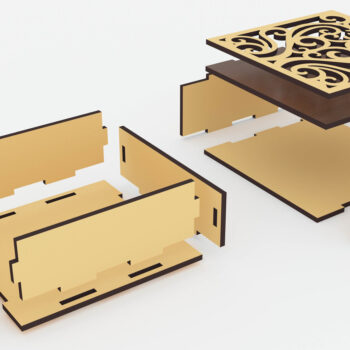 Intra απο ξύλο plywood  Χρώμα wenge 3mm-4mm πάχος - Αρχεία Box Drawer Box Δίασταση 100x100 cm INTRAFABR-102528423 - Image 6