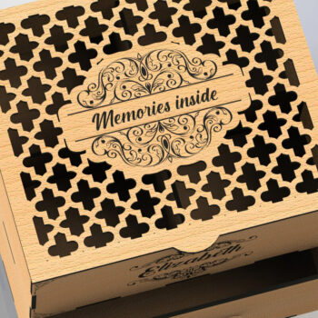 Intra απο ξύλο plywood  Χρώμα wenge 3mm-4mm πάχος - Αρχεία Laser Organizer συρταριέρα Δίασταση 20x20 cm INTRAFABR-111360627 - Image 4