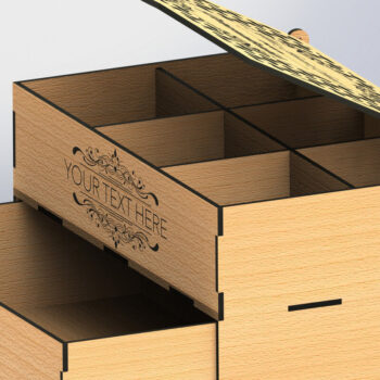 Intra απο ξύλο plywood  Χρώμα wenge 3mm-4mm πάχος - Αρχεία συρταριέρα για κόφτες λέιζερ Δίασταση 20x20 cm INTRAFABR-111272866 - Image 3