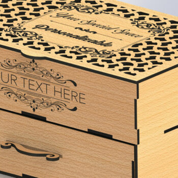 Intra απο ξύλο plywood  Χρώμα wenge 3mm-4mm πάχος - Αρχεία συρταριέρα για κόφτες λέιζερ Δίασταση 20x20 cm INTRAFABR-111272866 - Image 4