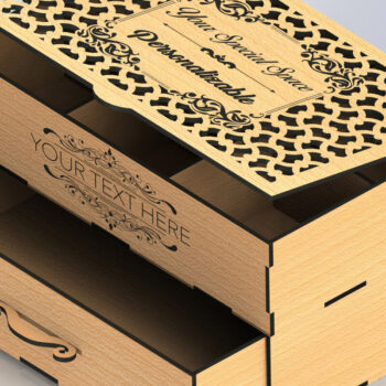 Intra απο ξύλο plywood  Χρώμα wenge 3mm-4mm πάχος - Αρχεία συρταριέρα για κόφτες λέιζερ Δίασταση 20x20 cm INTRAFABR-111272866 - Image 5