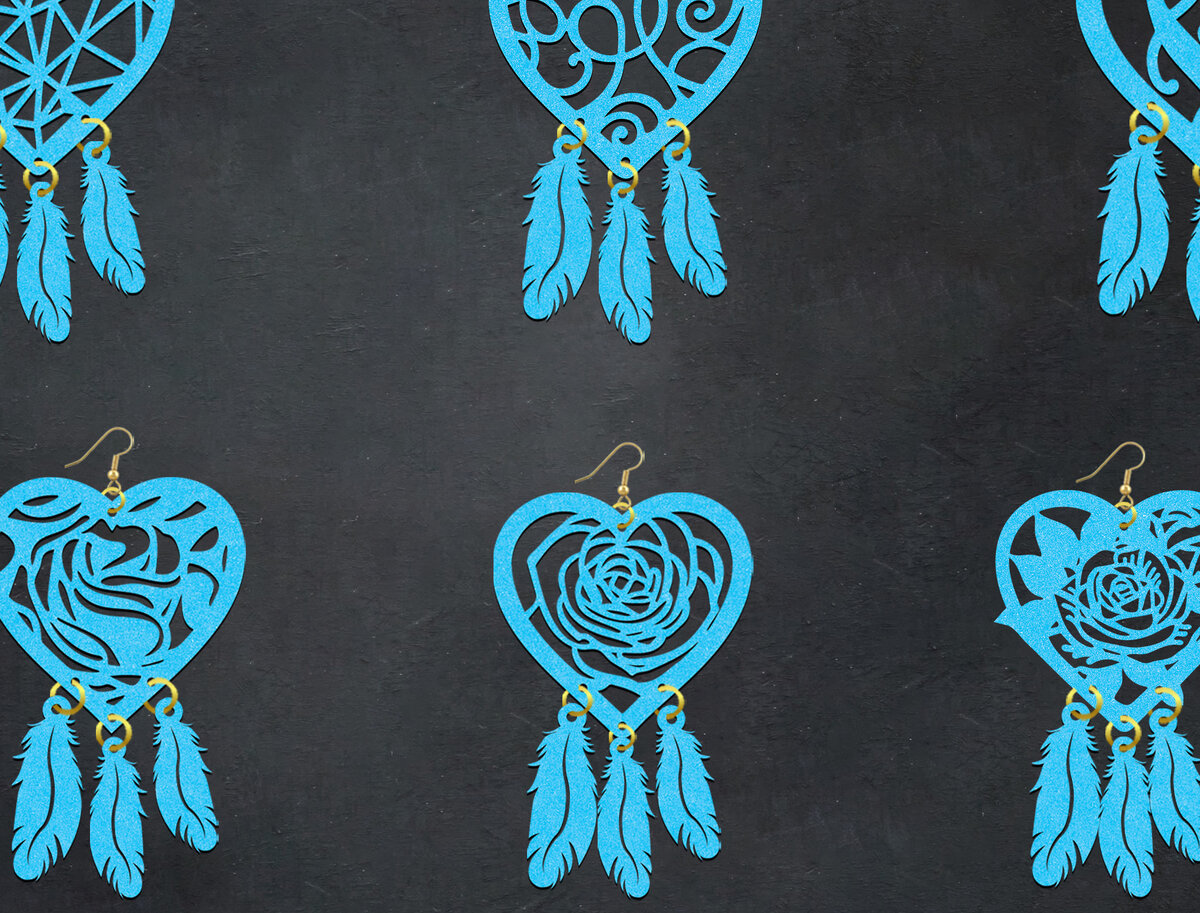 Intra απο ξύλο plywood  Χρώμα wenge 3mm-4mm πάχος - Σκουλαρίκια Dreamcatcher Δίασταση 3x3 cm INTRAFABR-111272838