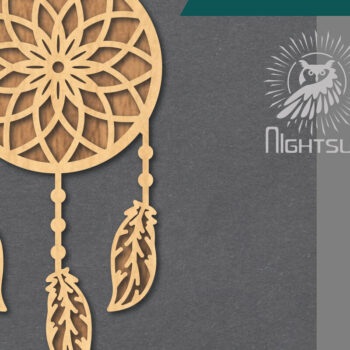 Intra απο ξύλο plywood  Χρώμα wenge 3mm-4mm πάχος - Διακόσμηση Dreamcatcher 2 Δίασταση 20x20 cm INTRAFABR-111272852 - Image 1