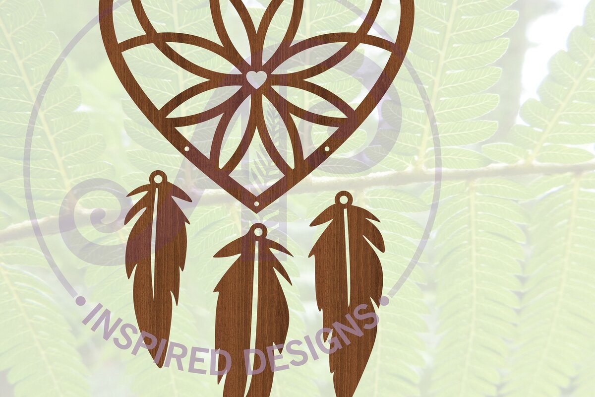 Intra απο ξύλο plywood  Χρώμα wenge 3mm-4mm πάχος - Dreamcatcher Design 4 Δίασταση 30x20 cm INTRAFABR-77312284