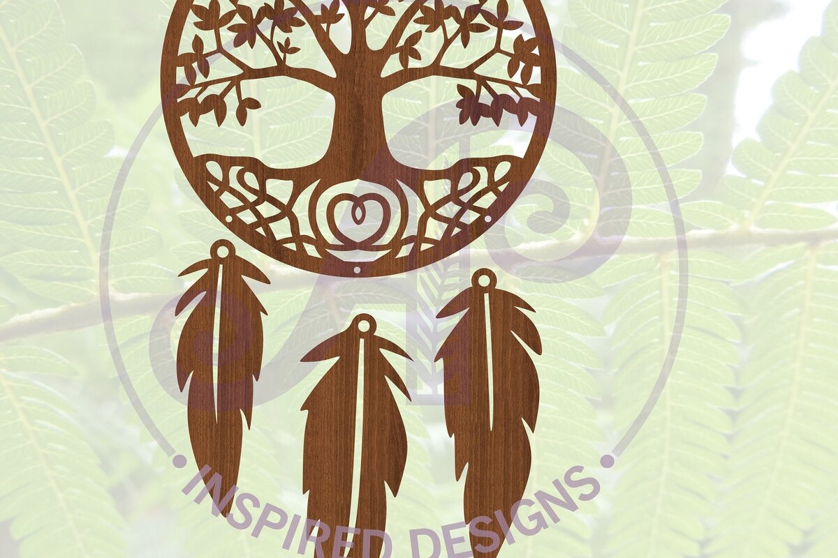 Intra απο ξύλο plywood  Χρώμα wenge 3mm-4mm πάχος - Dreamcatcher Design 5 Δίασταση 30x20 cm INTRAFABR-77446662