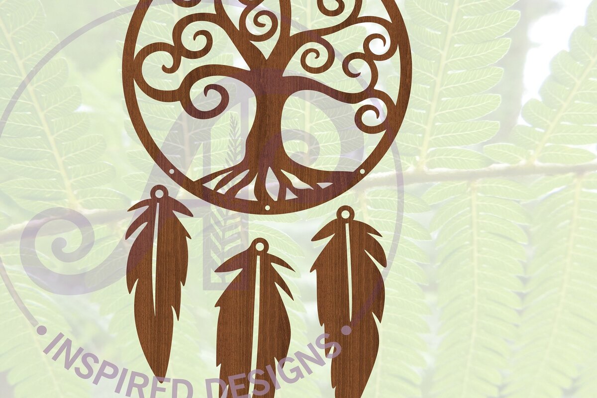 Intra απο ξύλο plywood  Χρώμα wenge 3mm-4mm πάχος - Dreamcatcher Design 6 Δίασταση 30x20 cm INTRAFABR-77446651