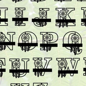 Intra απο ξύλο plywood  Χρώμα wenge 3mm-4mm πάχος - Πακέτο γραμμάτων μονογράμματος Dreamcatcher Δίασταση 20x20 cm INTRAFABR-106383136 - Image 5