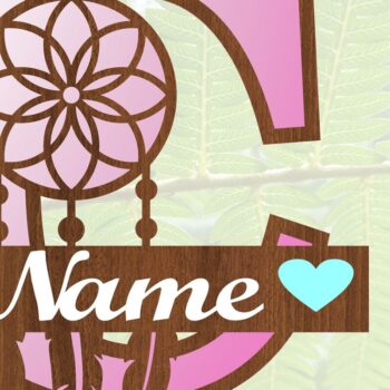 Intra απο ξύλο plywood  Χρώμα wenge 3mm-4mm πάχος - Ονειροπαγίδα Monogram Letter C Cut Δίασταση 20x20 cm INTRAFABR-106383148 - Image 3