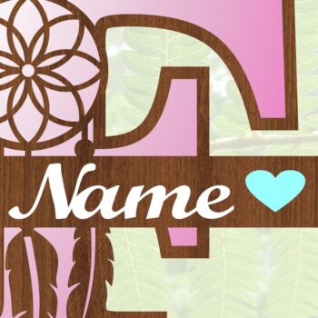 Intra απο ξύλο plywood  Χρώμα wenge 3mm-4mm πάχος - Ονειροπαγίδα Monogram Letter F Cut Δίασταση 20x20 cm INTRAFABR-49273320 - Image 3