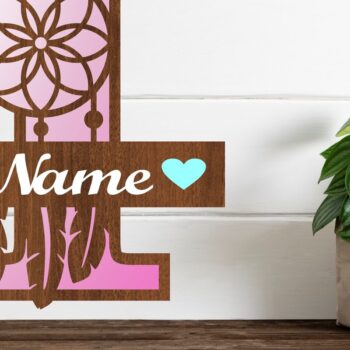 Intra απο ξύλο plywood  Χρώμα wenge 3mm-4mm πάχος - Ονειροπαγίδα Monogram Letter I Cut Δίασταση 20x20 cm INTRAFABR-117520689 - Image 1