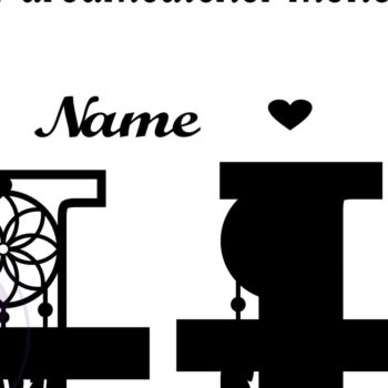 Intra απο ξύλο plywood  Χρώμα wenge 3mm-4mm πάχος - Ονειροπαγίδα Monogram Letter I Cut Δίασταση 20x20 cm INTRAFABR-117520689 - Image 2