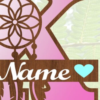 Intra απο ξύλο plywood Χρώμα wenge 3mm-4mm πάχος - Ονειροπαγίδα Monogram Letter K Cut Δίασταση 20x20 cm INTRAFABR-81262216 - Image 3