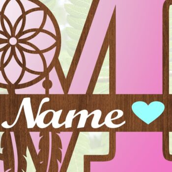 Intra απο ξύλο plywood  Χρώμα wenge 3mm-4mm πάχος - Ονειροπαγίδα Monogram Letter M Cut Δίασταση 20x20 cm INTRAFABR-99135889 - Image 3