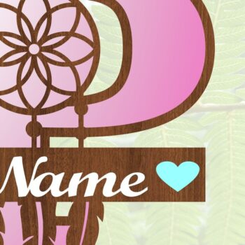 Intra απο ξύλο plywood Χρώμα wenge 3mm-4mm πάχος - Ονειροπαγίδα Monogram Letter P Cut Δίασταση 20x20 cm INTRAFABR-109679317 - Image 3