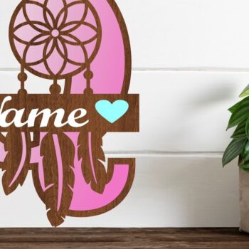 Intra απο ξύλο plywood Χρώμα wenge 3mm-4mm πάχος - Ονειροπαγίδα Monogram Letter Q Cut Δίασταση 20x20 cm INTRAFABR-109679344 - Image 1