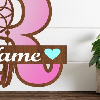 Intra απο ξύλο plywood Χρώμα wenge 3mm-4mm πάχος - Ονειροπαγίδα Monogram Letter R Cut Δίασταση 20x20 cm INTRAFABR-109679374 - Image 1