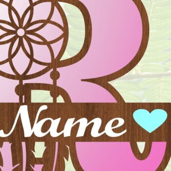 Intra απο ξύλο plywood Χρώμα wenge 3mm-4mm πάχος - Ονειροπαγίδα Monogram Letter R Cut Δίασταση 20x20 cm INTRAFABR-109679374 - Image 3