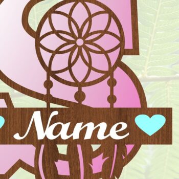 Intra απο ξύλο plywood Χρώμα wenge 3mm-4mm πάχος - Ονειροπαγίδα Monogram Letter S Cut Δίασταση 20x20 cm INTRAFABR-109679383 - Image 3