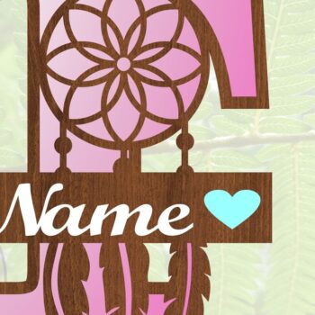 Intra απο ξύλο plywood  Χρώμα wenge 3mm-4mm πάχος - Ονειροπαγίδα Monogram Letter T Cut Δίασταση 20x20 cm INTRAFABR-109679405 - Image 3