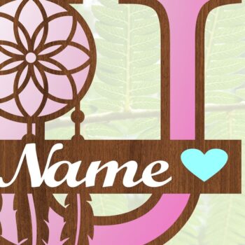 Intra απο ξύλο plywood Χρώμα wenge 3mm-4mm πάχος - Ονειροπαγίδα Monogram Letter U Cut Δίασταση 20x20 cm INTRAFABR-108443942 - Image 3