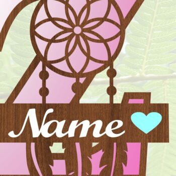 Intra απο ξύλο plywood  Χρώμα wenge 3mm-4mm πάχος - Ονειροπαγίδα Monogram Letter Z Cut Δίασταση 20x20 cm INTRAFABR-108444128 - Image 3