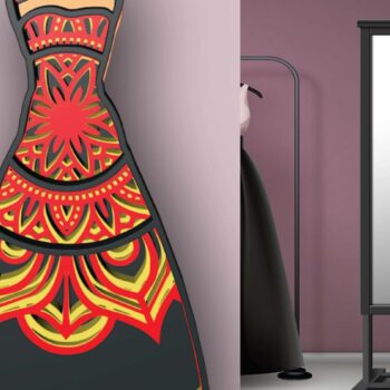 Intra απο ξύλο plywood  Χρώμα wenge 3mm-4mm πάχος - Φόρεμα, 5 στρώσεις, 3d Mandala Δίασταση 30x30 cm INTRAFABR-110186407 - Image 1