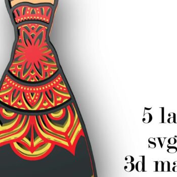 Intra απο ξύλο plywood  Χρώμα wenge 3mm-4mm πάχος - Φόρεμα, 5 στρώσεις, 3d Mandala Δίασταση 30x30 cm INTRAFABR-110186407 - Image 2