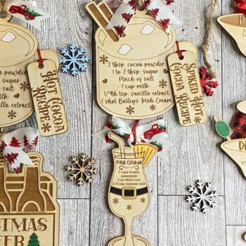 Intra απο ξύλο plywood  Χρώμα wenge 3mm-4mm πάχος - Πακέτο Drink Ornament Laser Δίασταση 6x6 cm INTRAFABR-110186192 - Image 1