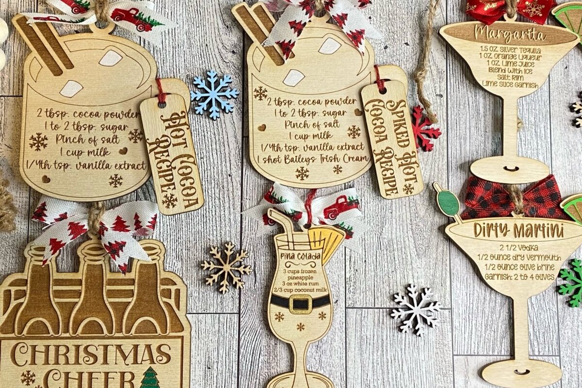 Intra απο ξύλο plywood  Χρώμα wenge 3mm-4mm πάχος - Πακέτο Drink Ornament Laser Δίασταση 6x6 cm INTRAFABR-110186192